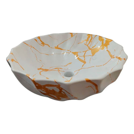 Lavamanos Tipo Concha En Porcelana Blanco 460x460x170mm