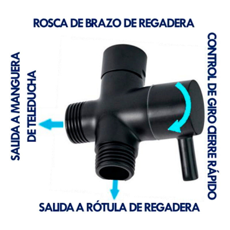 Válvula Desviador Para Ducha Negro