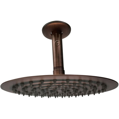 Ducha Vintage  25cm  Cobre Antiguo Con Tubo A Techo 25 Cm