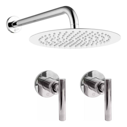 Kit Ducha 20cm Tubo + Mezclador Ducha + Manijas Mucca