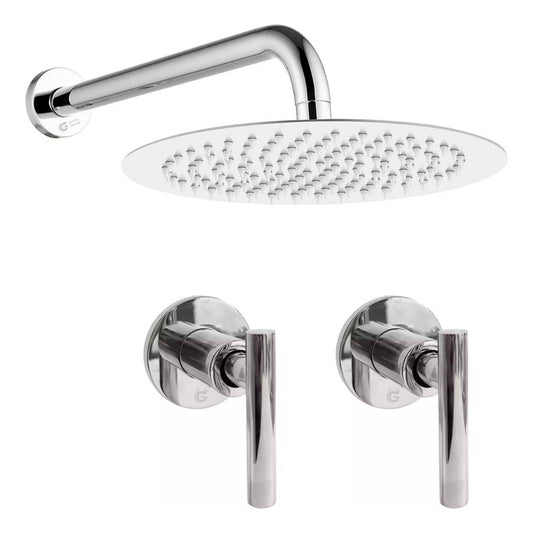 Kit Ducha 20cm Tubo + Mezclador Ducha + Manijas Mucca