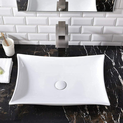 Lavamanos Cuadrado En Porcelana Blanco