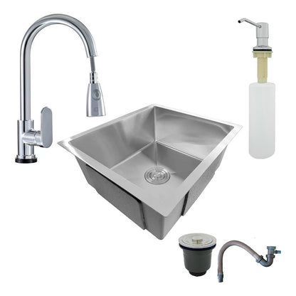 Combo Lavaplatos 60*45cm+grif.extraible+dispensador Y Acc