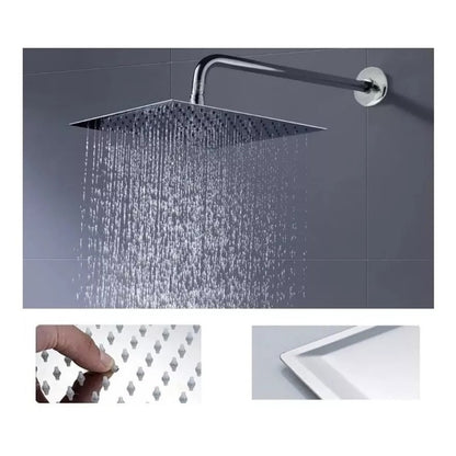 Ducha Regadera Anticalcárea 30x30 Cuadrada, Kit Tubo Lujo