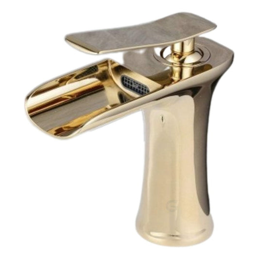 Grifería Monocontrol De Lavamanos Bajo Cascada Oro
