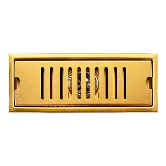Rejilla De Piso Ranurada Oro Cepillado 20*10cm