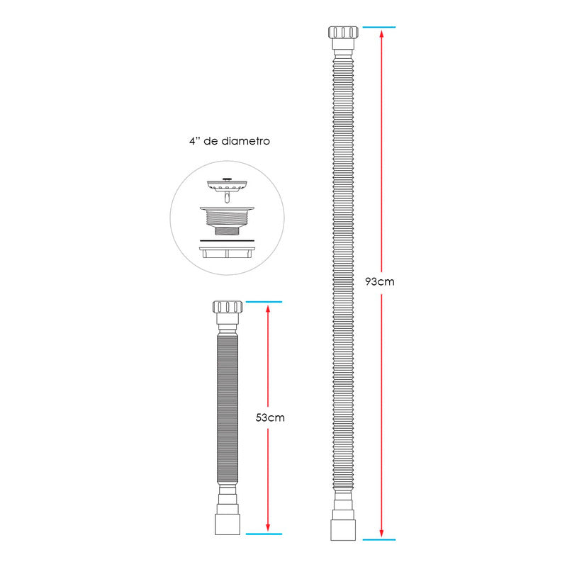 Desagüe Para Lavaplatos Flexible Con Canastilla