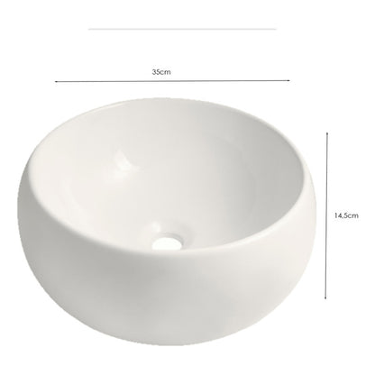 Lavamanos Redondo De Sobreponer Blanco  31*31*14,5cm