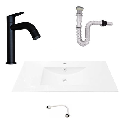 Kit Placa Lavamanos 101*46.5cm+griferia Agua Fria+push Flex9