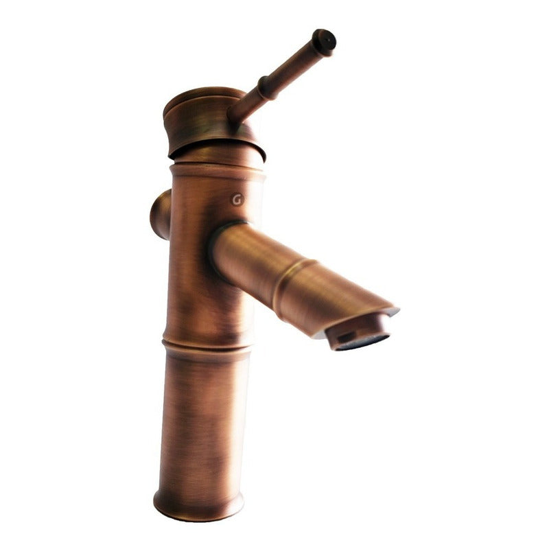 Mezclador Lavamanos Monocontrol Bamboo Cobre Antiguo