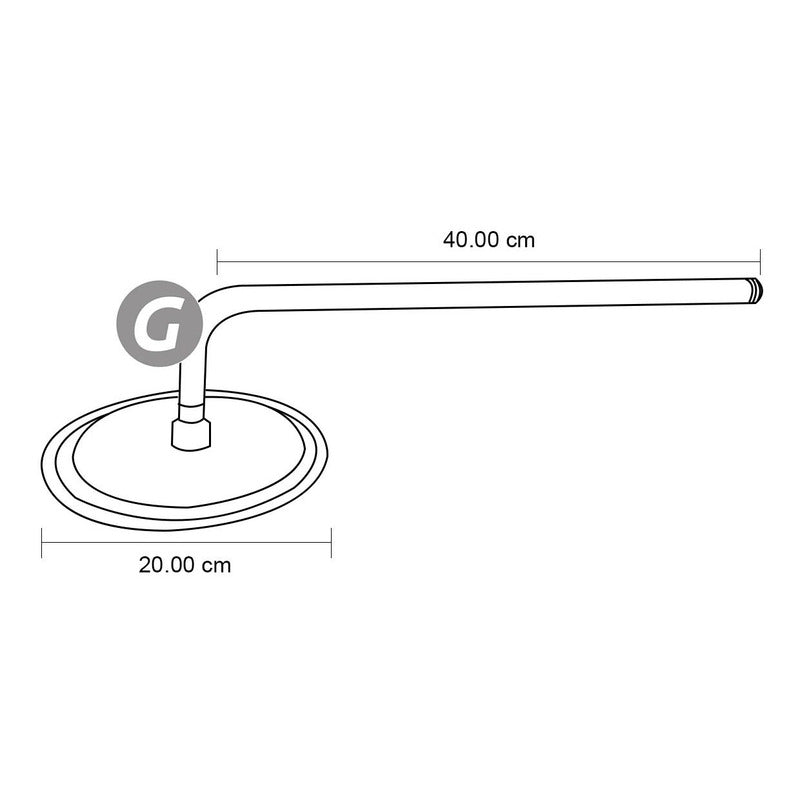 Ducha Circular Tipo  Slim 20cm Acabado Bronce Con Tubo