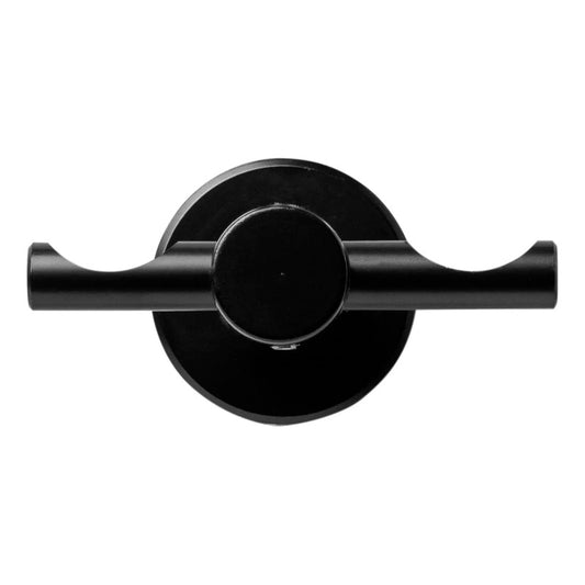 Perchero Para Baño En Aluminio Negro Base Redonda