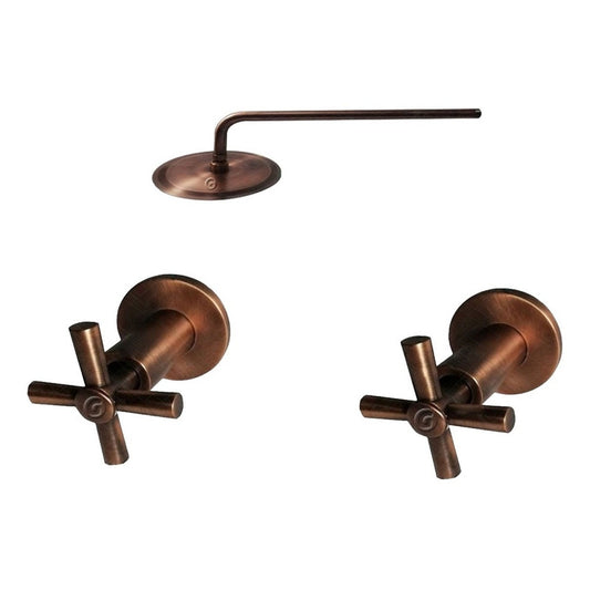 Ducha Con Mezclador Bronce Antiguo
