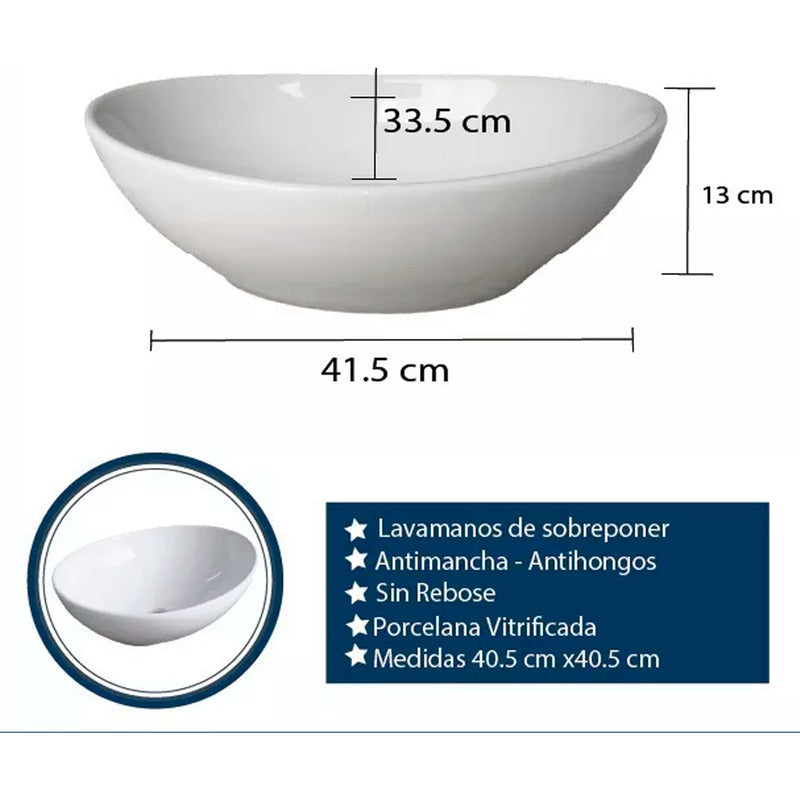 Combo Lavamanos Canoa+griferia Monoc +push+sifon Oro Gf3