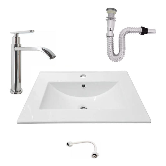 Kit Placa Lavamanos 61*46.5cm+griferia Agua Fria+push Flex.1