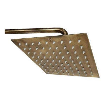 Tubo Con Ducha Cuadrada 20x20 Vintage Bronce Antiguo