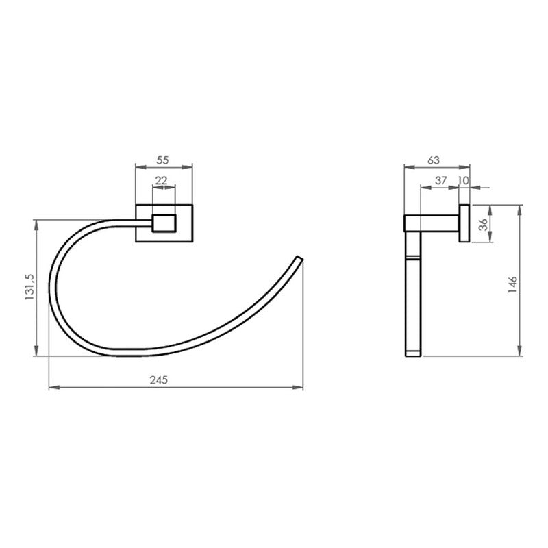 Toallero - Porta Toallas Para Baño Aro Oro Atacama