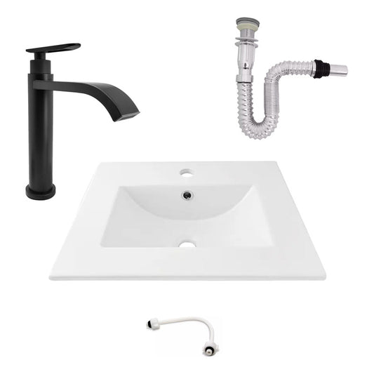 Kit Placa Lavamanos 61*40cm+griferia Agua Fria+push Flex. 2