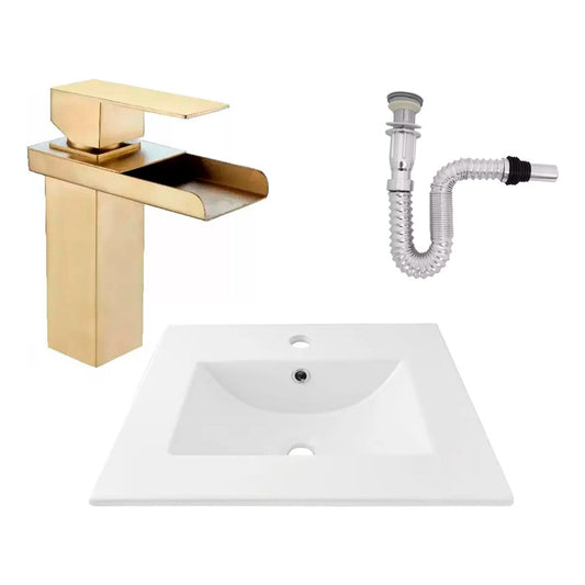 Kit Placa Lavamanos 51*40cm+griferia Monocontrol+push Flex10