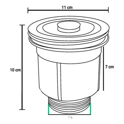 Canastilla Para Lavaplatos 4 PuLG Silver