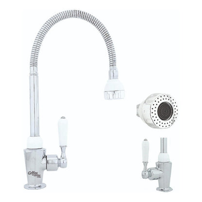 Grifería Lavaplatos Agua Fría Alta Flexo
