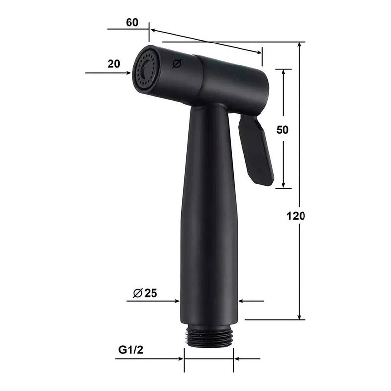 Kit De Ducha Bidet Acero + Soporte + Manguera 120cm