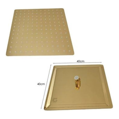 Kit Ducha 20x20cm+tubo 40cm+monocontrol Oro Cepillado Vintag