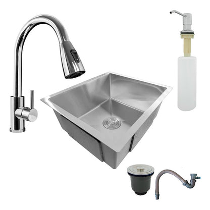 Combo Lavaplatos 60*45cm+griferia Extraible+dispensador+acc
