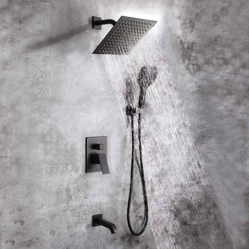 Grifería Monocontrol Ducha Cuadrado Negro
