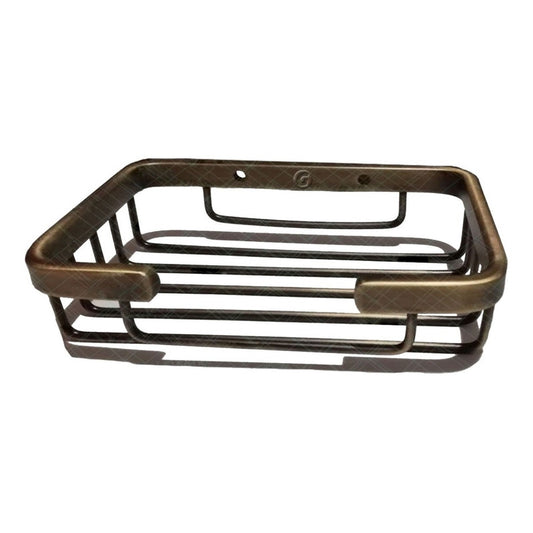 Jabonera Rectangular Tipo Canasta Bronce Antiguo