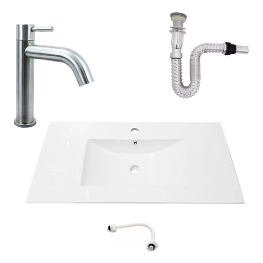 Kit Placa Lavamanos 91*46.5cm+griferia Agua Fria+push Flex.7
