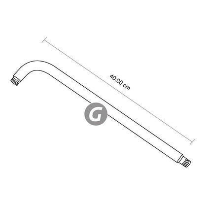 Ducha Circular Negra 18cm  Con Registro Tipo Cruceta