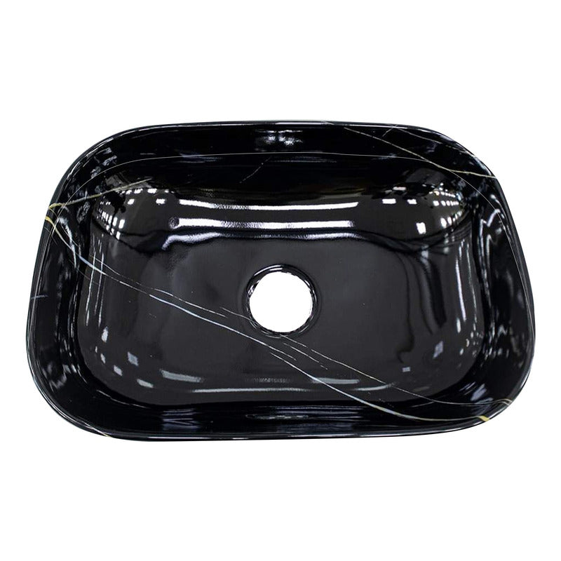 Lavamanos Rectangular Negro Brillante
