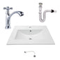 Kit Placa Lavamanos 61*46.5cm+griferia Agua Fria+push Flex.5