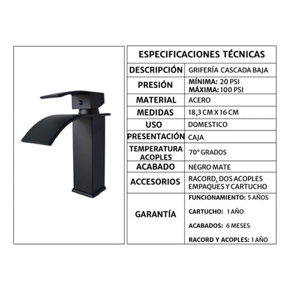 Combo Placa Lavamanos 91*46,5cm+grif.monocontrol+push Negro4