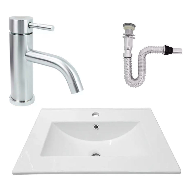 Kit Placa Lavam. 61*46.5cm+griferia Monocontrol+push Flex30