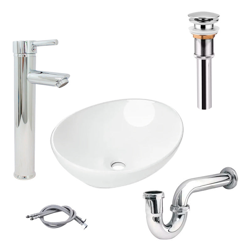 Combo Lavamanos Canoa+griferia Monocontrol+push+sifon Gf4