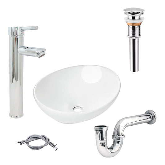 Combo Lavamanos Canoa+griferia Monocontrol+push+sifon Gf4