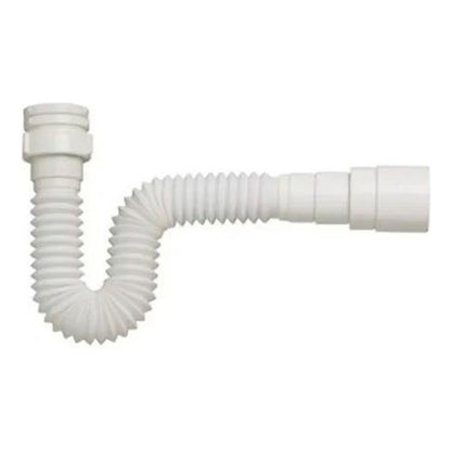 Sifón Flexible Blanco Multiusos Lavaplatos O Lavamanos