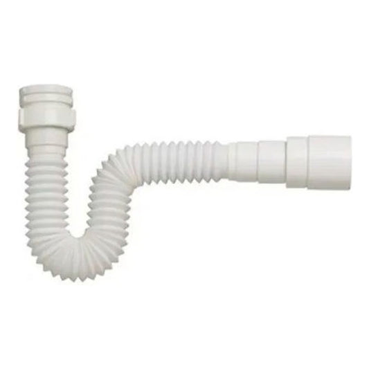 Sifón Flexible Blanco Multiusos Lavaplatos O Lavamanos