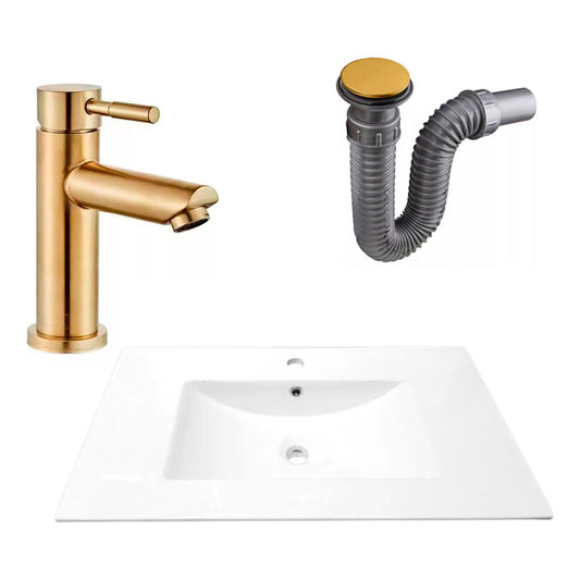 Combo Placa Lavamanos 81*46,5cm+grifo Monocontrol+push Oro3