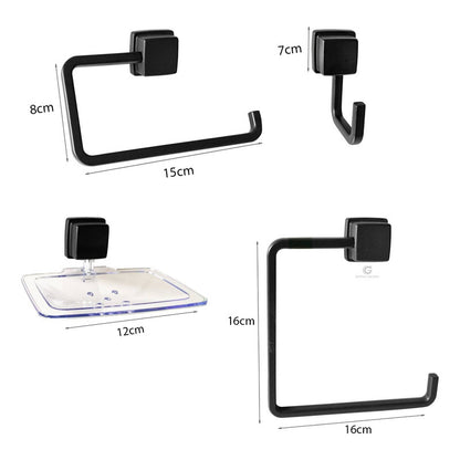 Juego De Accesorios Para Baño Ngro Mate X4 Piezas