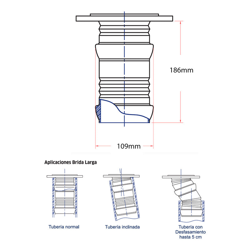 Brida Flexible Larga Para Tubería De 4