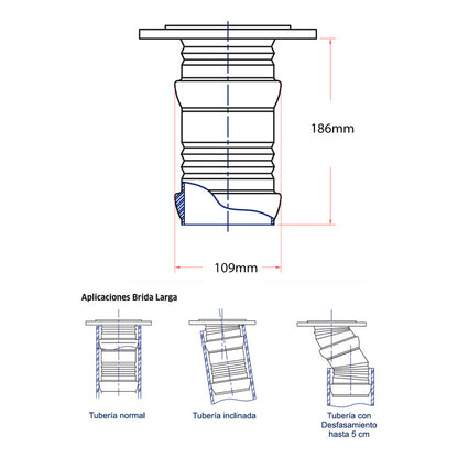 Brida Flexible Larga Para Tubería De 4