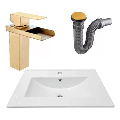 Combo Placa Lavamanos 61*46,5cm+grifo Monocontrol+push Oro5