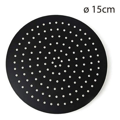 Kit Ducha Redonda De 15cm + Monocontrol Redondo Negro Mate