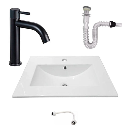 Kit Placa Lavam. 61*46.5cm+griferia Agua Fria+push Flex.14