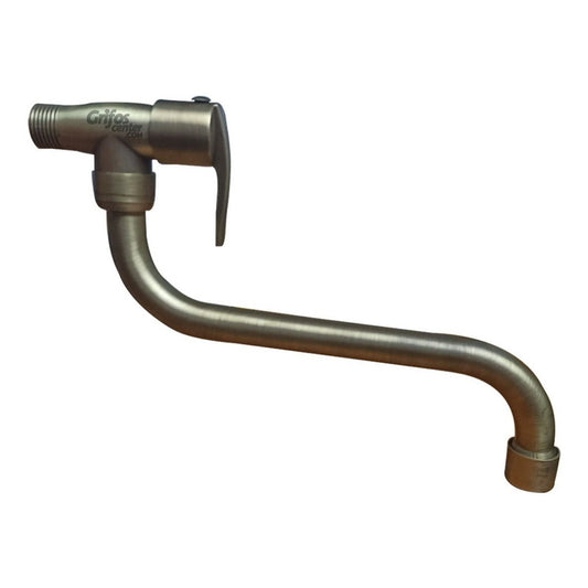 Griferia A Pared Chorro De Agua Fria Vintage Bronce Antiguo