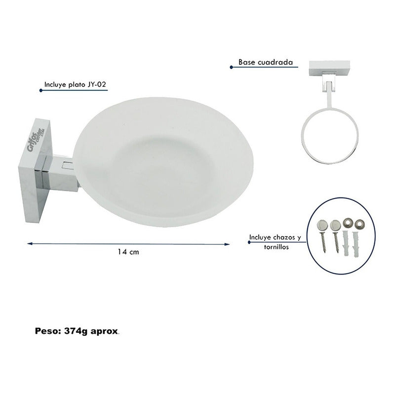 Portajabonera Para Baño Base Cuadrada Bronce