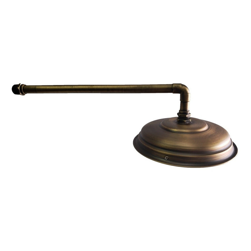 Ducha Cobre 20 Cm Con Tubo De 40 Cm Acabado Bronce Antiguo